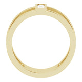 14K Gold Straight Baguette Natural Diamond Baguette Negative Space Ring - Yellow Gold - view 2