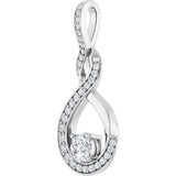 14K Gold Round Lab-Grown Diamond Infinity-Inspired Pendant - White Gold - view 2