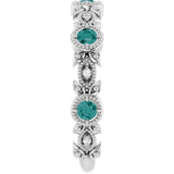 Platinum Round Lab-Grown Alexandrite Leaf Ring - view 4