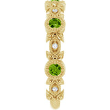 14K Gold Round Natural Peridot Leaf Ring - Yellow Gold - view 4