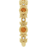 14K Gold Round Natural Citrine Leaf Ring - Yellow Gold - view 4