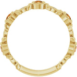 14K Gold Round Natural Citrine Leaf Ring - Yellow Gold - view 2