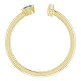 14K Gold Round Lab-Grown Alexandrite Bar Ring - Yellow Gold - view 2