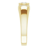14K Gold Round Natural Diamond Accented Bezel-Set Ring – 5mm Stones - Yellow Gold - view 4