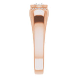 14K Gold Round Natural Diamond Accented Bezel-Set Ring – 5mm Stones - Rose Gold - view 4