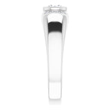 14K Gold Round Natural Diamond Accented Bezel-Set Ring – 5mm Stones - White Gold - view 4