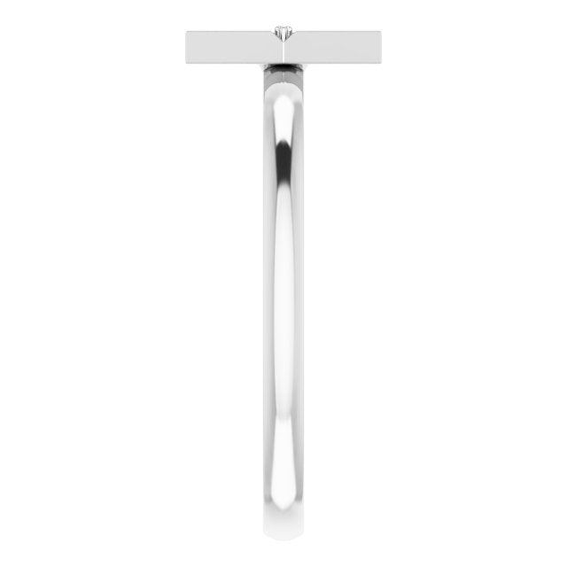 Platinum Round Natural Diamond Geometric Ring II - view 4