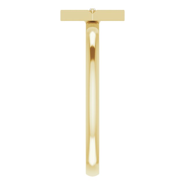 14K Gold Round Natural Diamond Geometric Ring II - Yellow Gold - view 4