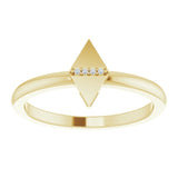 14K Gold Round Natural Diamond Geometric Ring II - Yellow Gold - view 3