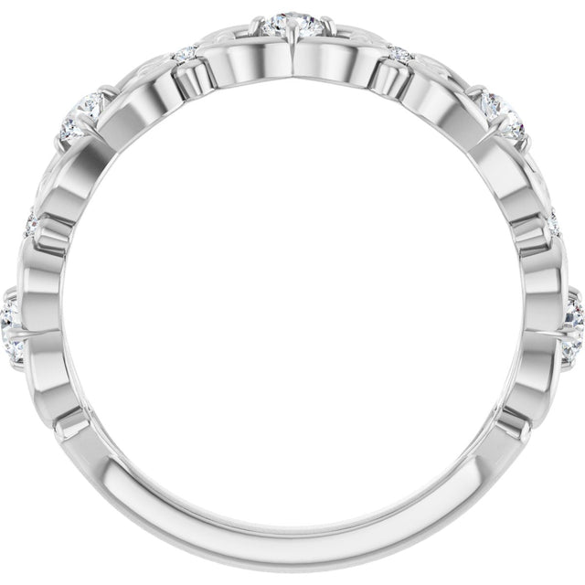 Platinum Round Natural Diamond Vintage-Inspired Scroll Ring - view 2