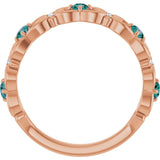 14K Gold Round Natural Alexandrite Vintage-Inspired Scroll Ring - Rose Gold - view 2