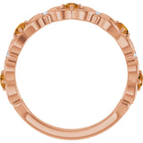 14K Gold Round Natural Citrine Vintage-Inspired Scroll Ring - Rose Gold - view 2