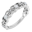 Platinum Round Natural Diamond Vintage-Inspired Scroll Ring