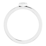 14K Gold Round Natural Diamond Geometric Ring II - White Gold - view 2