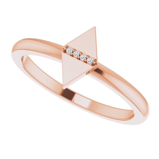 14K Gold Round Natural Diamond Geometric Ring II - Rose Gold - view 5