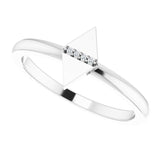 14K Gold Round Natural Diamond Geometric Ring II - White Gold - view 5