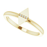 14K Gold Round Natural Diamond Geometric Ring II - Yellow Gold - view 5