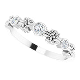 Platinum Round Natural Diamond Bezel-Set Ring III - view 6
