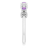 Platinum Round Natural Amethyst Bezel-Set Ring III - view 5