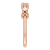 14K Gold Round Natural Diamond Bezel-Set Ring III - Rose Gold - view 5