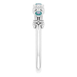 14K Gold Round Lab-Grown Alexandrite Bezel-Set Ring II - White Gold - view 4