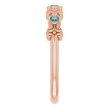 14K Gold Round Natural Alexandrite Bezel-Set Ring III - Rose Gold - view 5