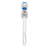 Platinum Round Lab-Grown Blue Sapphire Bezel-Set Ring II - view 5