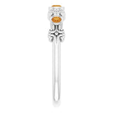 Platinum Round Natural Citrine Bezel-Set Ring III - view 5