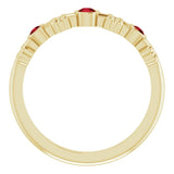 14K Gold Round Natural Mozambique Garnet Bezel-Set Ring III - Yellow Gold - view 2