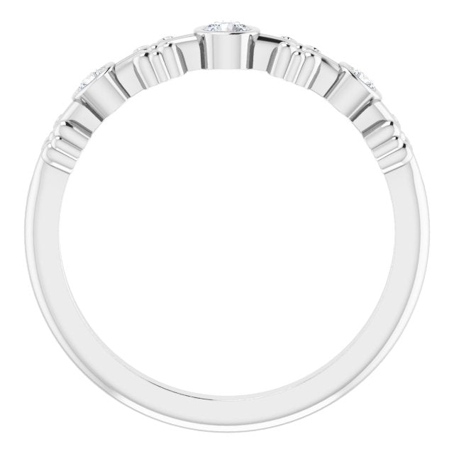 Platinum Round Natural Diamond Bezel-Set Ring III - view 2