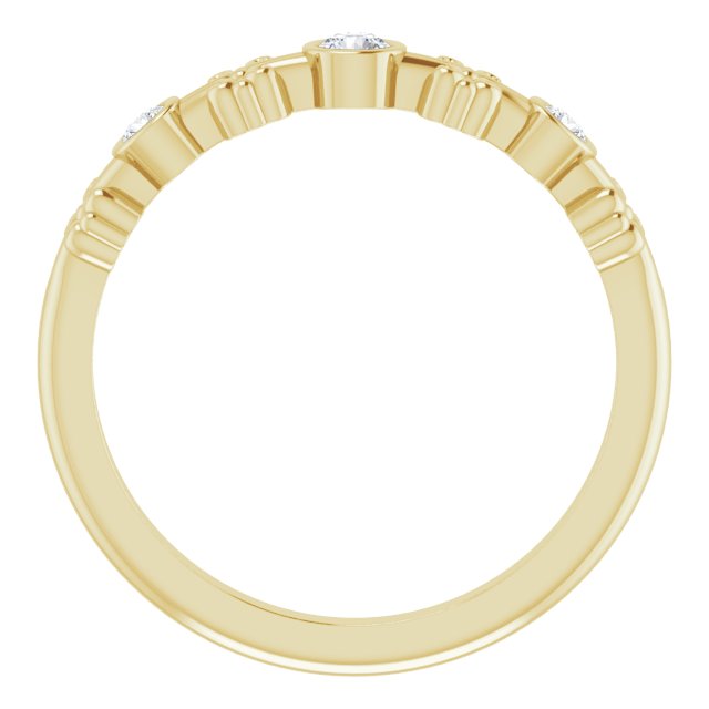 14K Gold Round Natural Diamond Bezel-Set Ring III - Yellow Gold - view 2