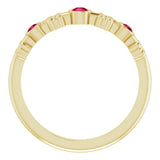 14K Gold Round Natural Ruby Bezel-Set Ring III - Yellow Gold - view 2