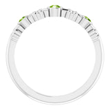 Platinum Round Natural Peridot Bezel-Set Ring III - view 2