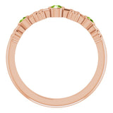 14K Gold Round Natural Peridot Bezel-Set Ring III - Rose Gold - view 2