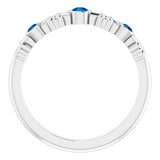 Platinum Round Lab-Grown Blue Sapphire Bezel-Set Ring II - view 2