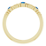 14K Gold Round Lab-Grown Blue Sapphire Bezel-Set Ring II - Yellow Gold - view 2