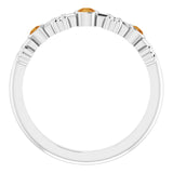 14K Gold Round Natural Citrine Bezel-Set Ring III - White Gold - view 2