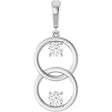14K Gold Round Lab-Grown Diamond Two-Stone Circle Pendant