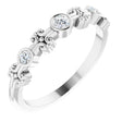 14K Gold Round Natural Diamond Bezel-Set Ring III - White Gold