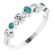 14K Gold Round Lab-Grown Alexandrite Bezel-Set Ring II - White Gold