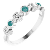 14K Gold Round Lab-Grown Alexandrite Bezel-Set Ring II - White Gold