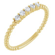 14K Gold Round Lab-Grown Diamond Stackable Ring – 2mm Stones - Yellow Gold