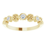 14K Gold Round Natural Diamond Bezel-Set Ring III - Yellow Gold - view 3