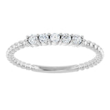 14K Gold Round Lab-Grown Diamond Stackable Ring – 2mm Stones - White Gold - view 3