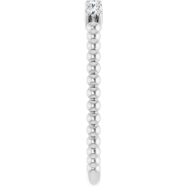 14K Gold Round Lab-Grown Diamond Stackable Ring – 2mm Stones - White Gold - view 4