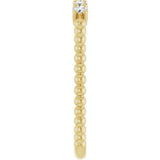 14K Gold Round Natural Diamond Stackable Ring VIII - Yellow Gold - view 4