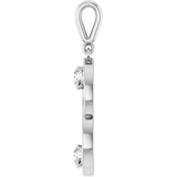 14K Gold Round Natural Diamond Two-Stone Circle Pendant - view 3