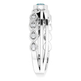 Platinum Round Natural Alexandrite Criss-Cross Bezel-Set Ring - view 4