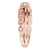 14K Gold Round Natural Alexandrite Criss-Cross Bezel-Set Ring - Rose Gold - view 4