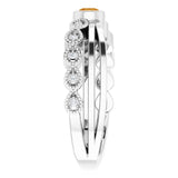 Platinum Round Natural Citrine Criss-Cross Bezel-Set Ring - view 4